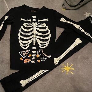 Cat & Jack Black and White Skeleton PJ's